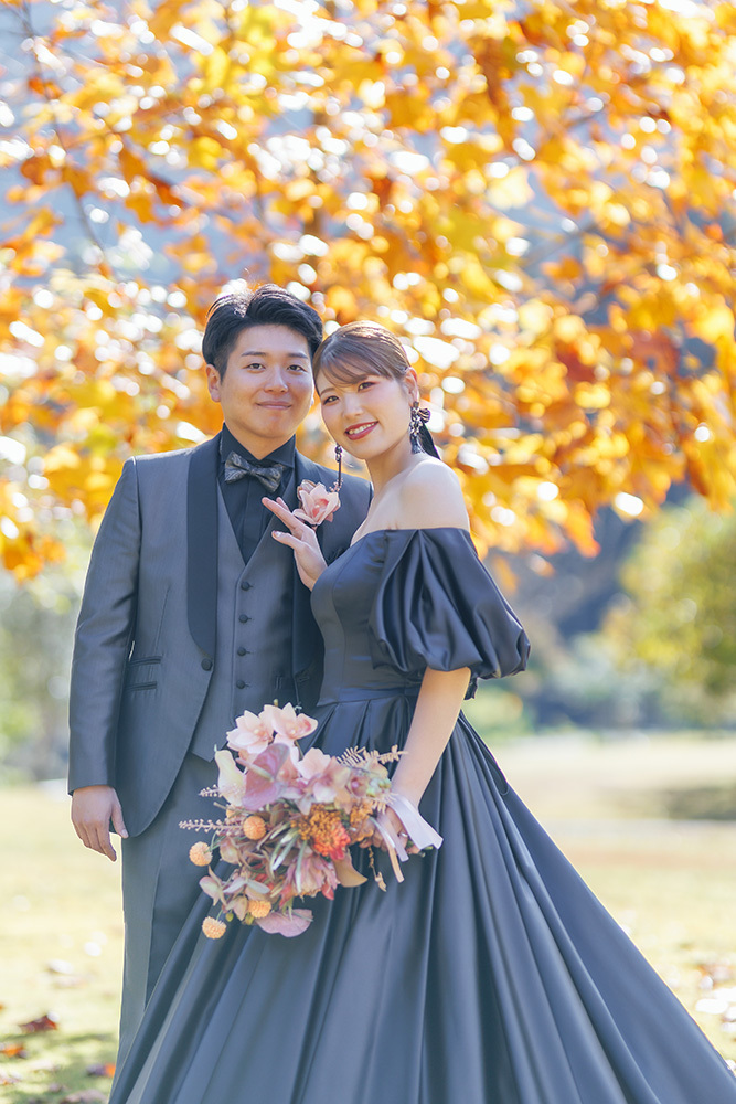 静岡フォトウエディングのフィーノスタイルで撮影した川根･寸又峡の新郎新婦の結婚の記念写真