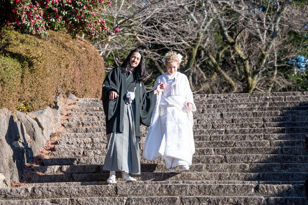 静岡フォトウエディングのフィーノスタイルで撮影した静岡県立美術館の新郎新婦の記念写真撮影